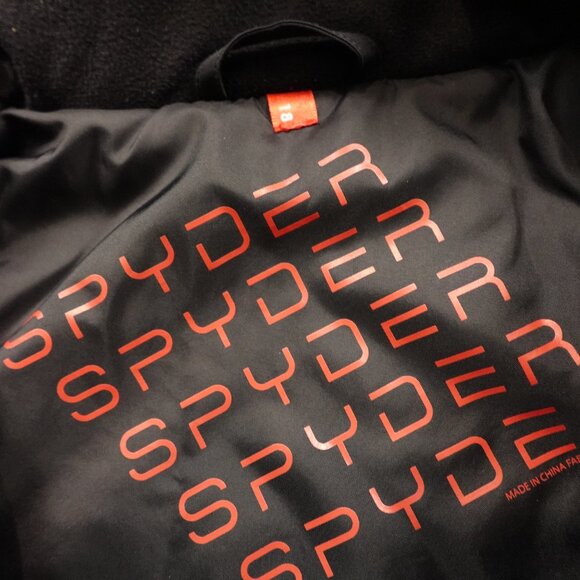 Spyder Leader Ski Jacket Boys 18 Red/Black/White Insulated Winter Snow Coat - Picture 3 of 16